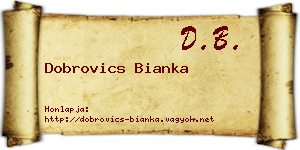 Dobrovics Bianka névjegykártya