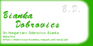 bianka dobrovics business card